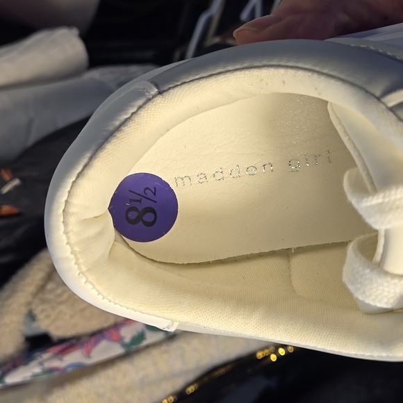 Madden Girl White With Gray Natalie Lace Up 1.5" Platform Sneakers Size 8.5 - Picture 4 of 8